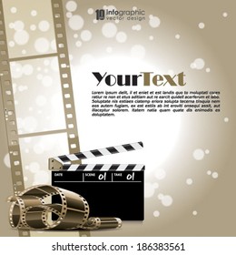 vector info graphic background - movie, film strip