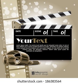 vector info graphic background - movie, film strip