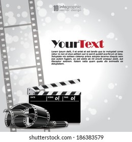 vector info graphic background - movie, film strip