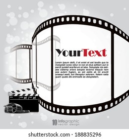 vector info graphic background - movie, film strip