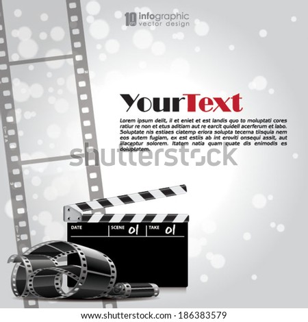 vector info graphic background - movie, film strip