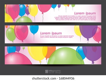 vector info graphic banner balloons