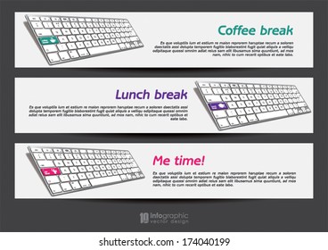 vector info graphic banner keyboard