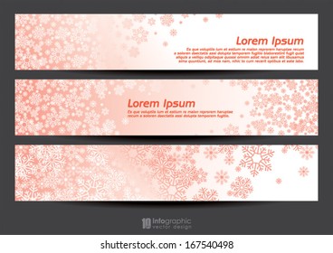 vector info graphic banner snowflakes