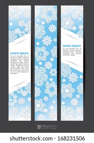 vector info graphic banner snowflakes