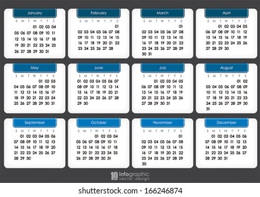 vector info graphic calendar 2014
