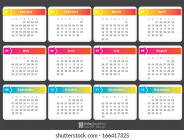vector info graphic calendar 2014