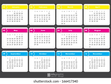 vector info graphic calendar 2014