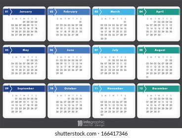 vector info graphic calendar 2014