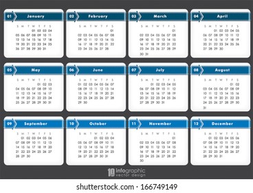vector info graphic calendar 2014