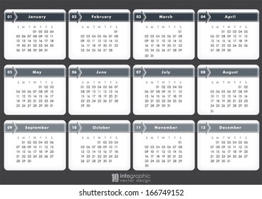 vector info graphic calendar 2014