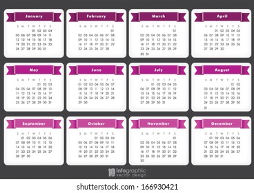 vector info graphic calendar 2014