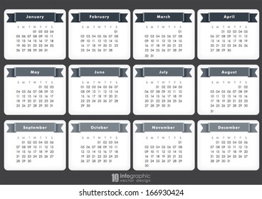 vector info graphic calendar 2014