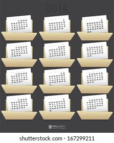 vector info graphic calendar 2014