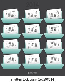 vector info graphic calendar 2014