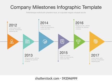 Vector Info Graphic Company Milestones Time Line Template.