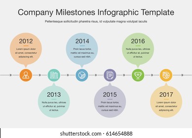 Vector Info Graphic Company Milestones Time Line Template.