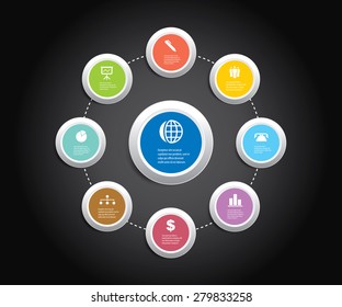 Vector info graphic composition with business icons.