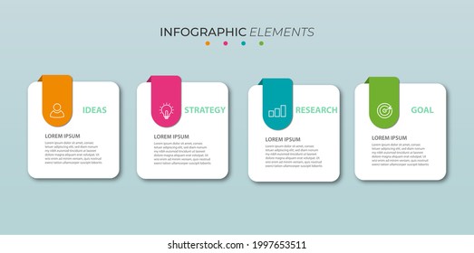 vector info graphic design with four options or steps. Premium Vector