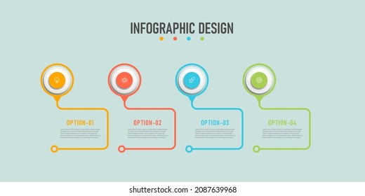 diseño gráfico de información vectorial con cuatro opciones o pasos.