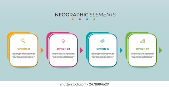 vector info graphic design with four options or steps. Premium Vector