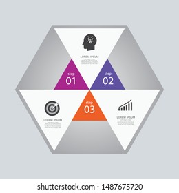 Vector info graphic design template. Business concept with 3 options, parts, steps or processes.