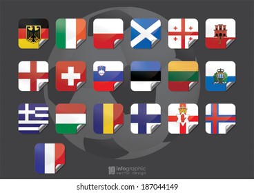 vector info graphic flags - football 2016.