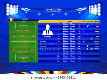 vector info graphic football field statistics