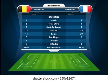 vector info graphic football field statistics 