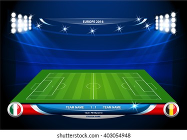 Vector info graphic football field statistics.