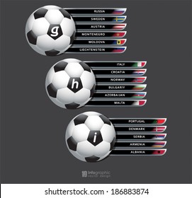 vector info graphic groups football 2016