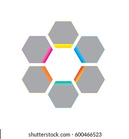 Vector. info graphic.Six hexagons.Template for your presentation,web design,business projects