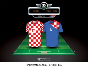 vector info graphic national football jersey - home & visitor version