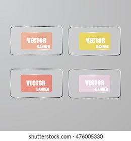 Vector info graphic origami banners set.Glass
