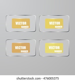 Vector info graphic origami banners set.Glass