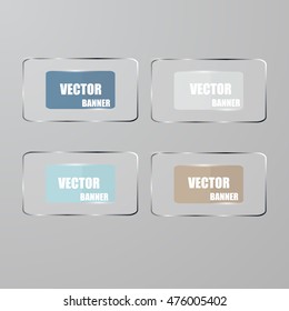 Vector info graphic origami banners set.Glass