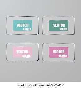 Vector info graphic origami banners set.Glass