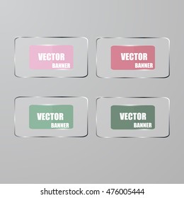 Vector info graphic origami banners set.Glass