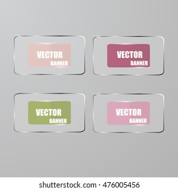Vector info graphic origami banners set.Glass