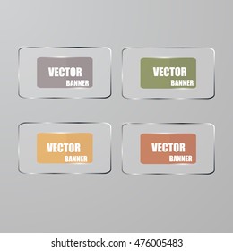 Vector info graphic origami banners set.Glass