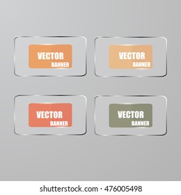 Vector info graphic origami banners set.Glass