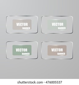 Vector info graphic origami banners set.Glass