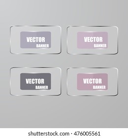 Vector info graphic origami banners set.Glass