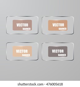 Vector info graphic origami banners set.Glass