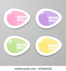 Vector info graphic origami banners set