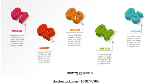 Vector info graphic for presentation and round chart. Business concept with 5 equal options, parts, steps or processes. Startup layout for your project.