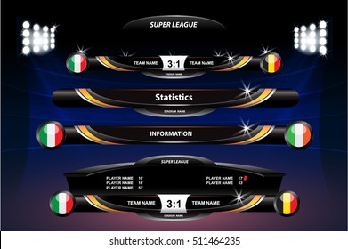 Vector info graphic statistics, score - soccer, football