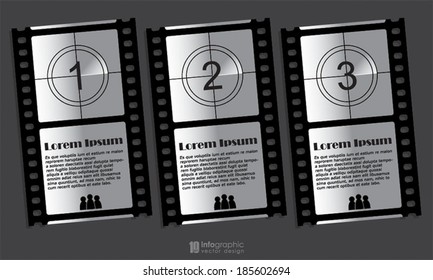 vector info graphic steps 1 2 3 - movie & video