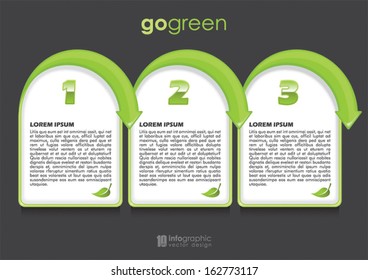 vector info graphic tabs - go green