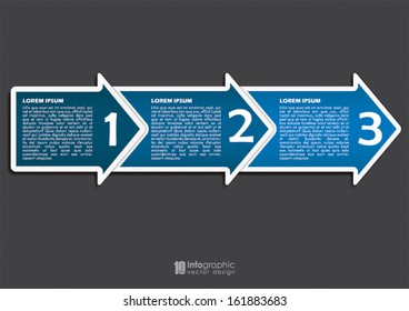 vector info graphic tabs - steps 1 2 3